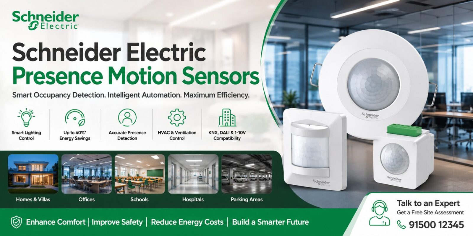 Schneider Electric Presence Motion Sensors Chennai | Energy Saving